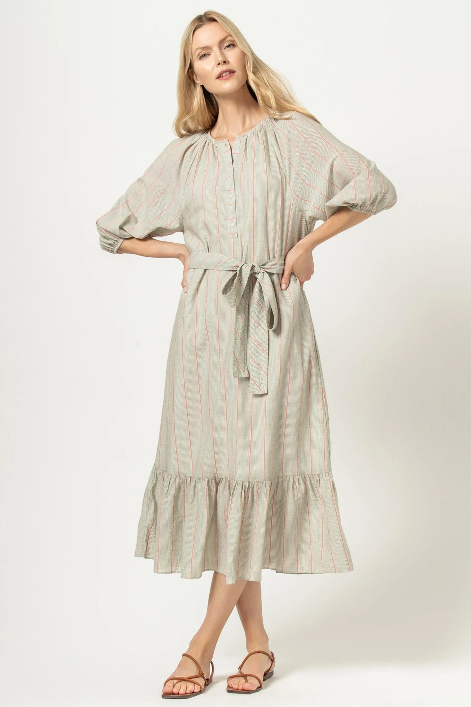 Draped Midi Dresses for Drama -Easy Elbow Sleeve Dress