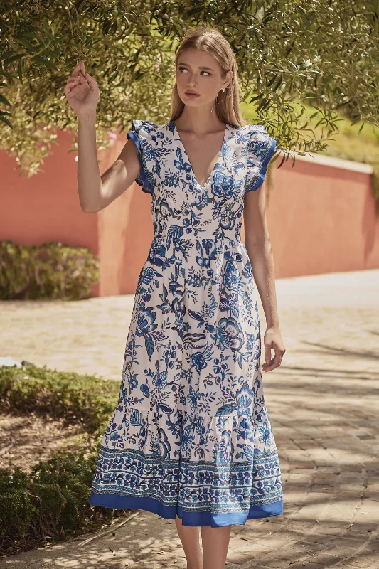 Midi Dresses for Holiday Fun -Salema Floral Zayla Midi Dress