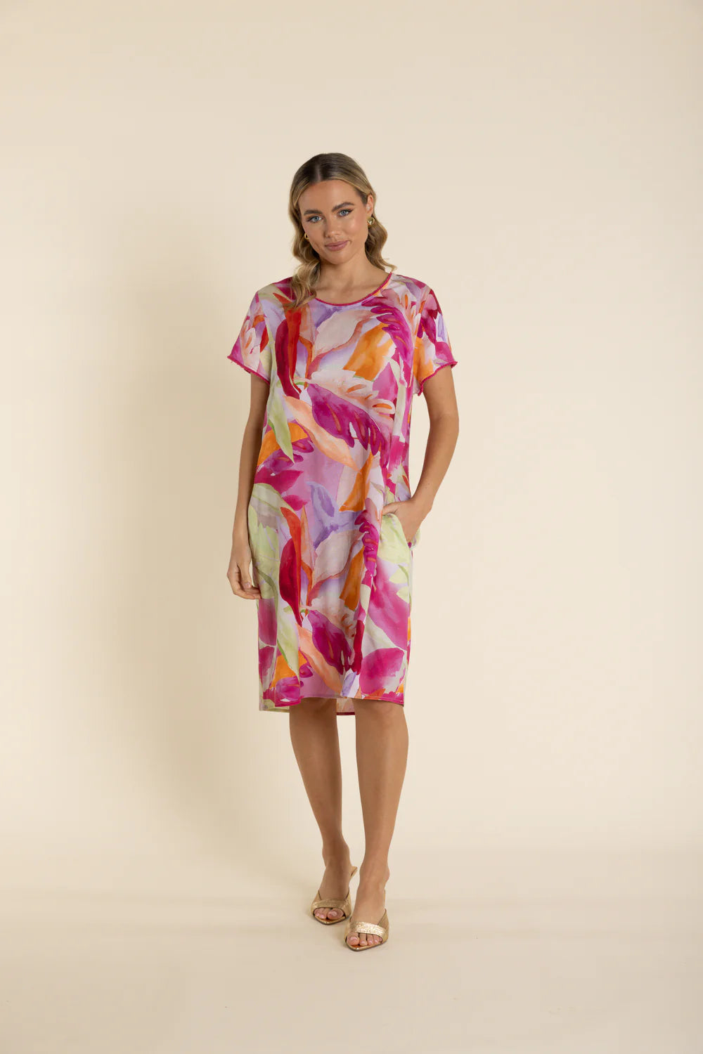 Midi Dresses for Farewell Events -Paradise Print Midi Dress