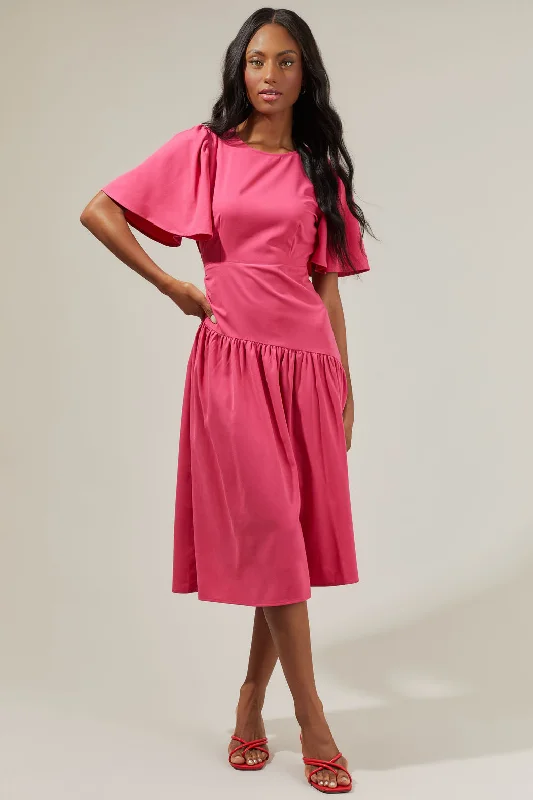 Midi Dresses for Rooftop Events -Cinder Bruna Drop Waist Midi Dress