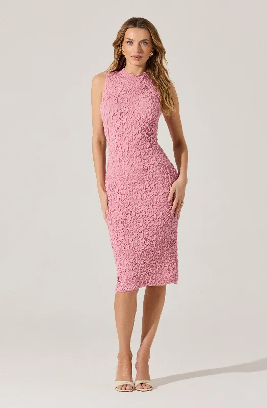 Midi Dresses for Travel Days -Textured Bodycon Midi Dress