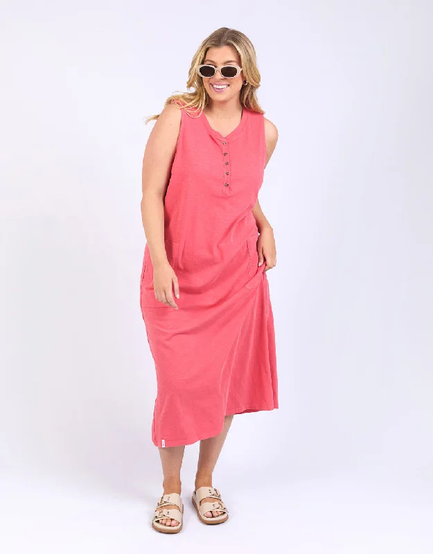 Midi Dresses for Pool Chill -Elysian Dress - Watermelon Crush