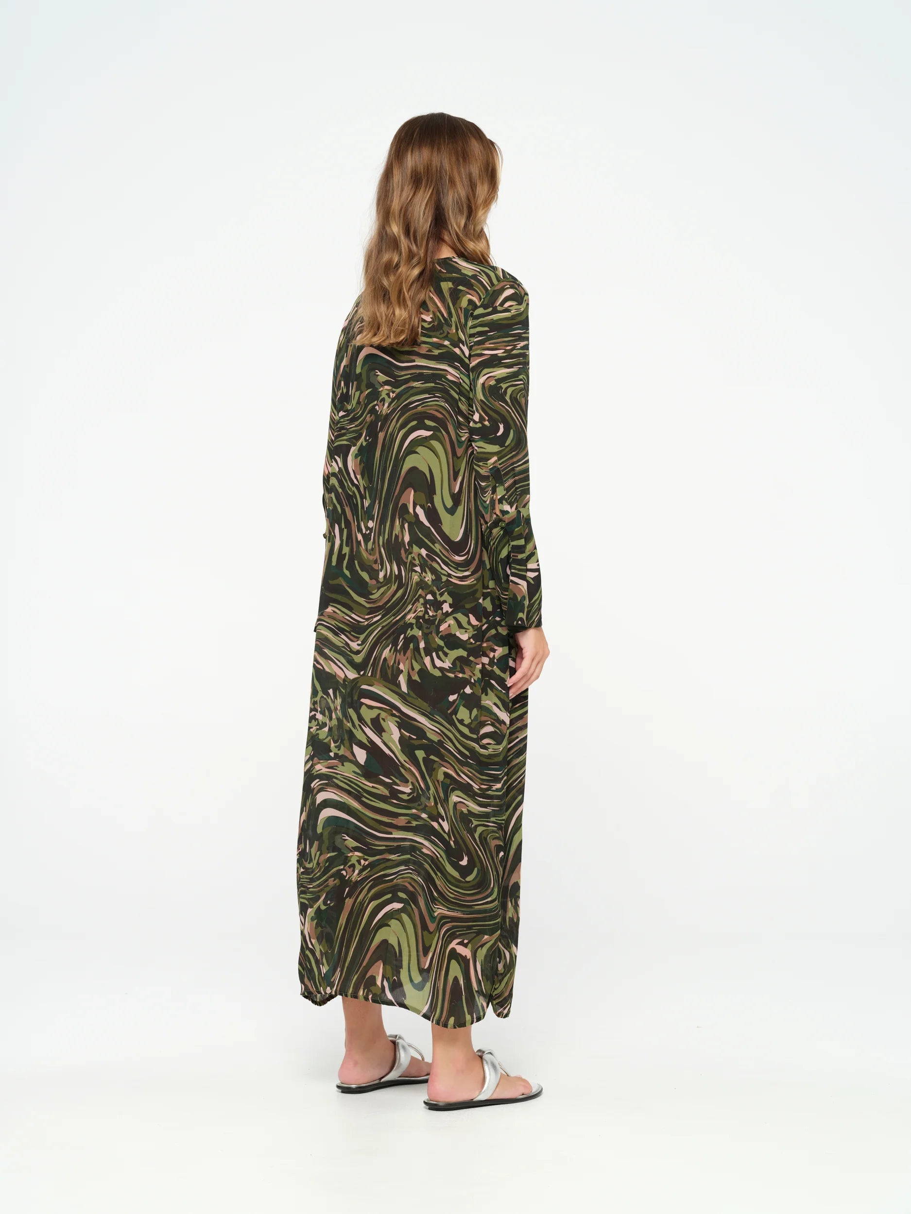 Earthy-Tone Midi Dresses -Long Genie Playa Grande