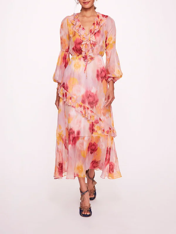 Subtle-Pattern Midi Dresses -Varda