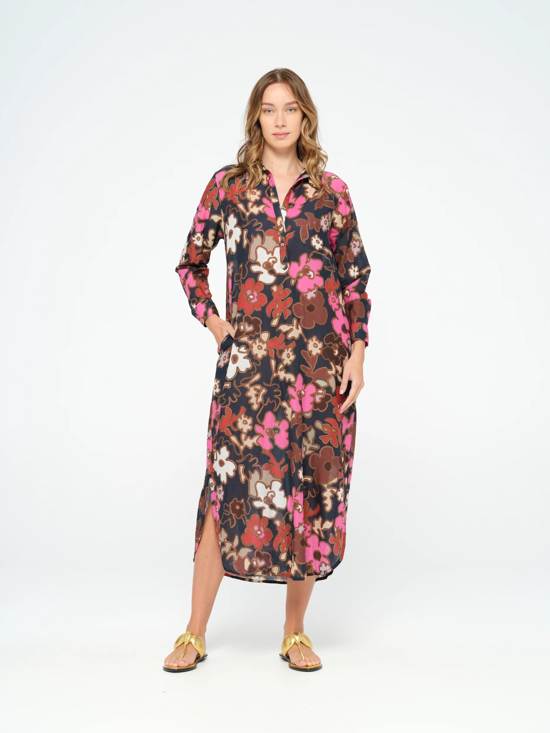 Fine-Print Midi Dresses -Long Gilli Little Bay