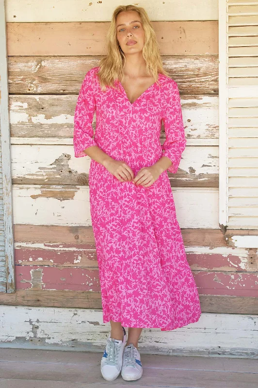 Knit Midi Dresses for Comfort -Emma EcoVero™ Midi Dress | Pink/Pink