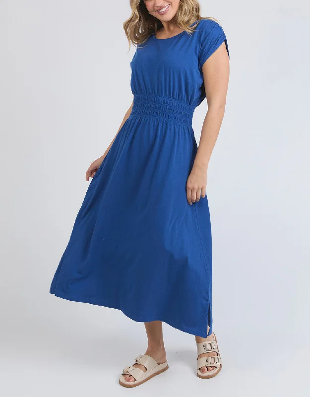 Keyhole-Back Midi Dresses -Nelle Midi Dress - Royal Blue