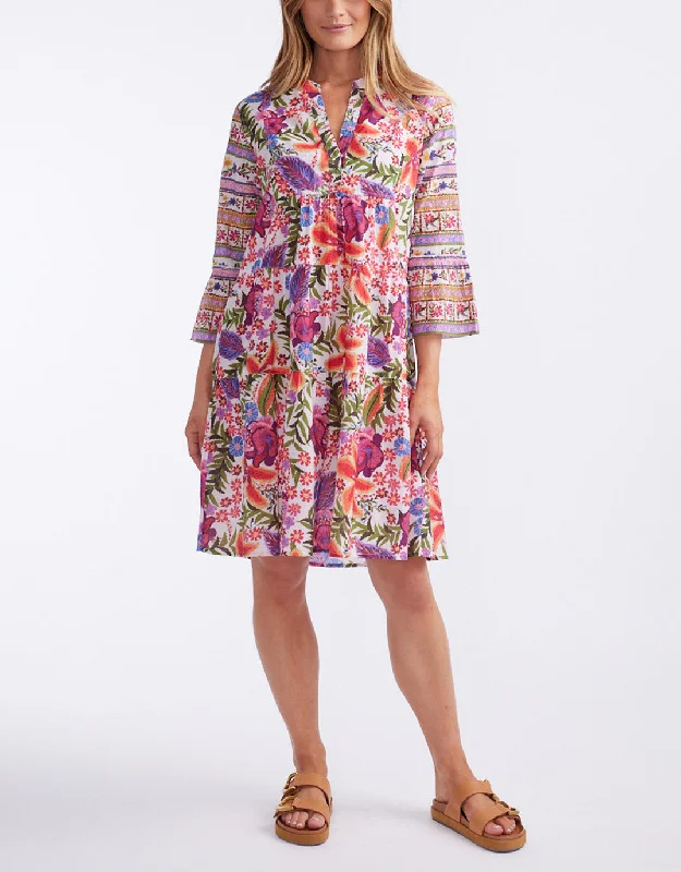 Soft-Cotton Midi Dresses -Morocco Midi Dress - Tulleries Print