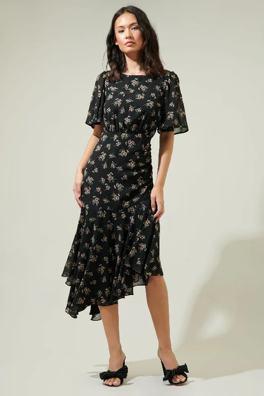 Chevron Midi Dresses for Pattern -Kim Balboa Asymmetrical Midi Dress