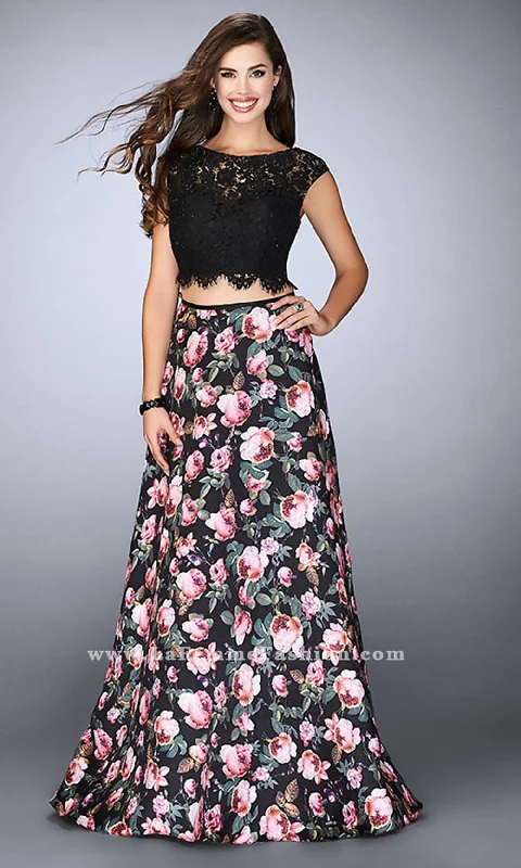 Evening Dress for Night Wear -Lace Up Back Two-Piece Prom Dress