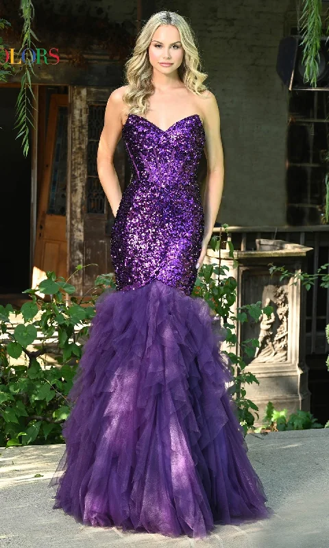 Bow-Edge Evening Dress -Colors Dress 3202 Formal Prom Dress