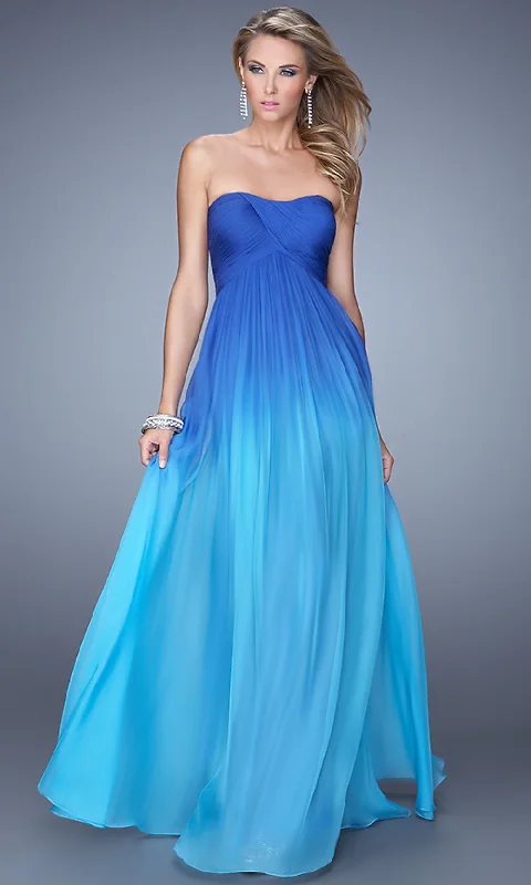 Fashion-Event Evening Dress -Long Strapless Ombre Prom Dress by La Femme