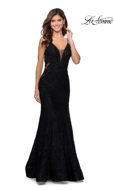 Twist-Edge Evening Dress -La Femme 28355 Formal Prom Dress