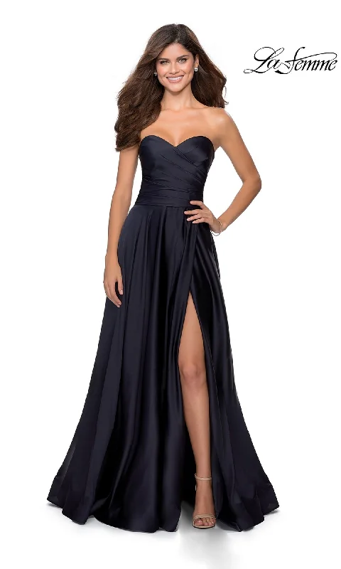 Side-Drape Evening Dress -La Femme 28608 Formal Prom Dress