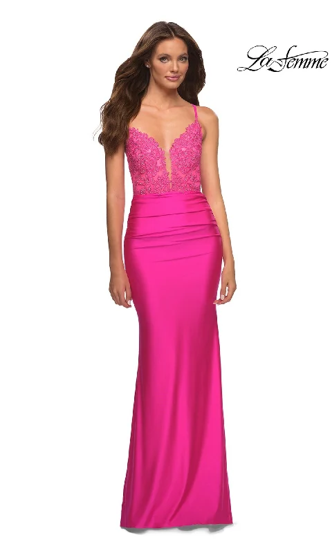 Coffee-Chill Evening Dress -La Femme 30606 Formal Prom Dress