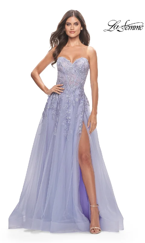 Glossy Evening Dress -La Femme 31363 Formal Prom Dress