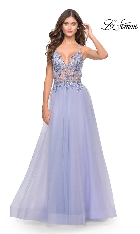 Stretch Evening Dress -La Femme 31369 Formal Prom Dress