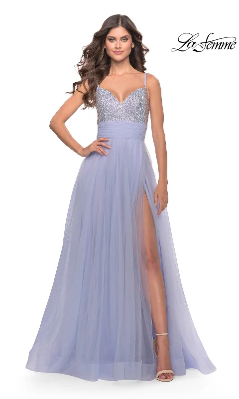 Swing-Hem Evening Dress -La Femme 31433 Formal Prom Dress