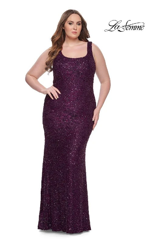 Art-Gallery Evening Dress -La Femme 31605 Plus-Size Formal Prom Dress