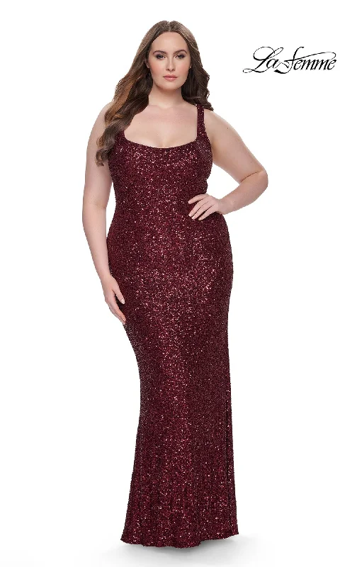 Lightweight Evening Dress -La Femme 31630 Plus-Size Formal Prom Dress