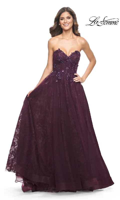 Button-Back Evening Dress -La Femme 31954 Formal Prom Dress