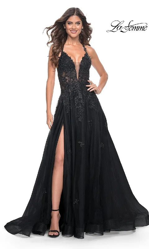 Side-Gather Evening Dress -La Femme 32022 Formal Prom Dress