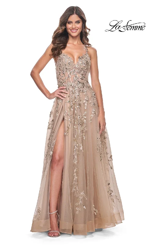 Light-Wool Evening Dress -La Femme 32052 Formal Prom Dress