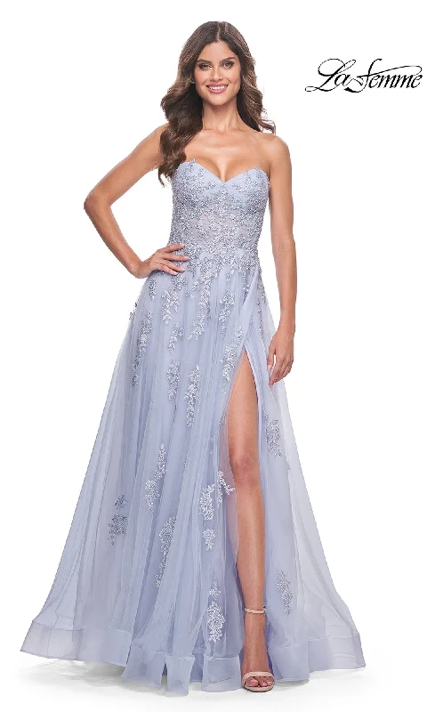 Flowy-Chiffon Evening Dress -La Femme 32084 Formal Prom Dress