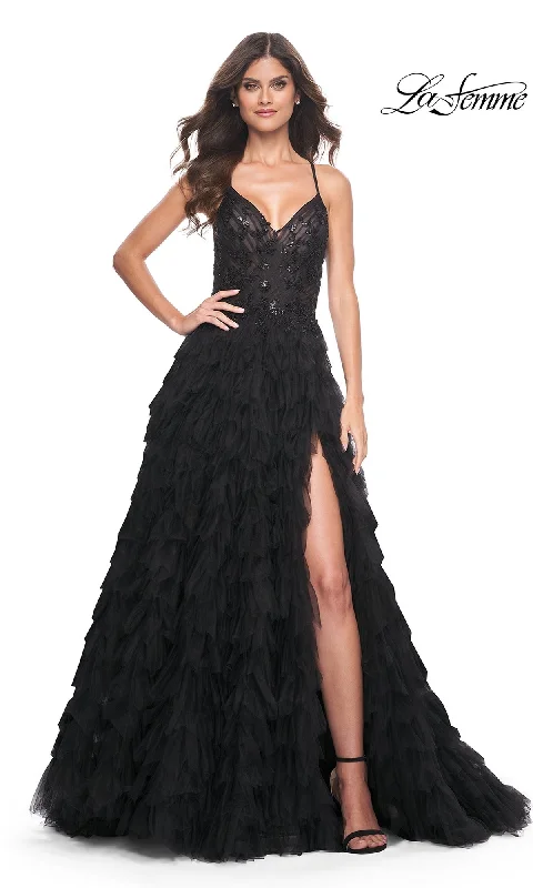 Front-Tie Evening Dress -La Femme 32108 Formal Prom Dress