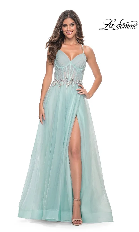 Puff-Hem Evening Dress -La Femme 32117 Formal Prom Dress