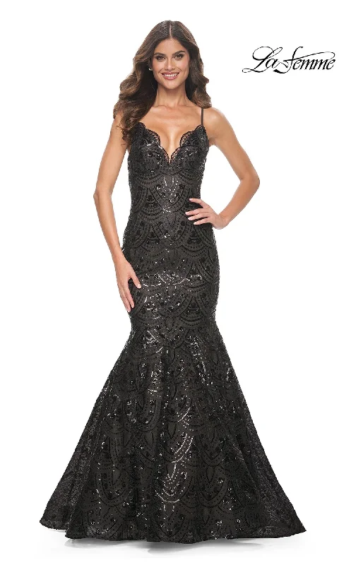 Bow-Back Evening Dress -La Femme 32118 Formal Prom Dress