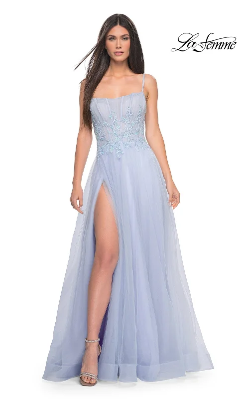 Gathered-Waist Evening Dress -La Femme 32293 Formal Prom Dress