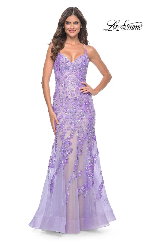 Bell-Hem Evening Dress -La Femme 32333 Formal Prom Dress