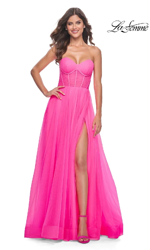 Vintage-Style Evening Dress -La Femme 32341 Formal Prom Dress