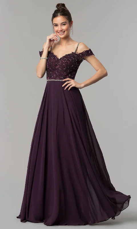 Evening Dress for Wedding Guests -Long A-Line Prom Dress with Embroidered Lace