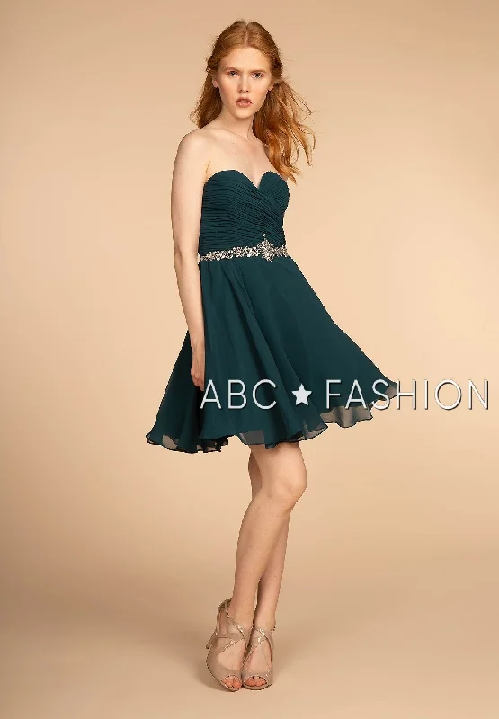 Special-Occasion Party Dress -Ruched Strapless Sweetheart Short Dress by Elizabeth K GS1637