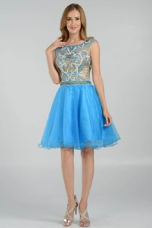 Short Dress with Embellished Bodice by Poly USA 7542