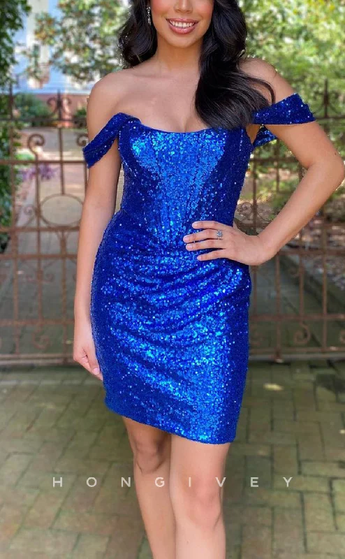 Spring Party Dress -H1659 - Glitter Fully Sequined Short Party Graduation Cocktail Homecoming Dress