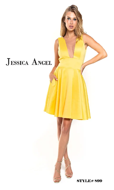 Mini Dresses with Ruffled Necks -Jessica Angel 899