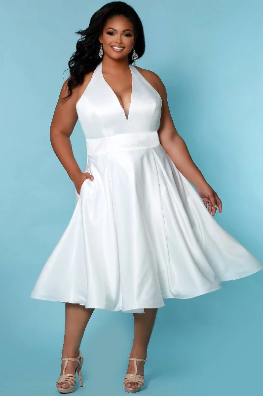 Mini Dresses with Curved Hemlines -Marilyn Bridal Dress