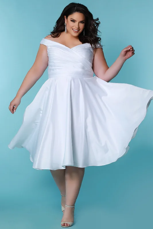 Mini Dresses with Ruffled Fronts -Clara Bridal Dress