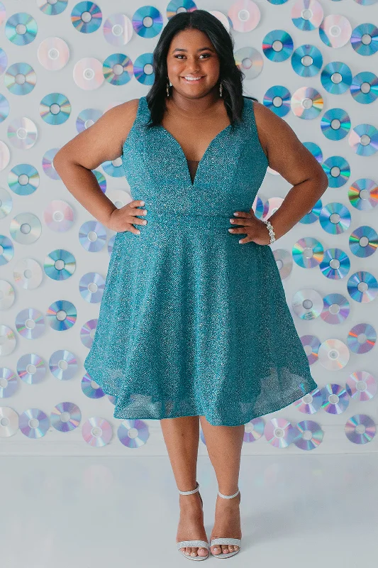 Mini Dresses with Pleated Fronts -Time to Shine Plus Size Party Dress