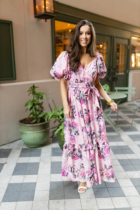 Mini Dresses for Photo Sessions -Sydney Puff Sleeve Maxi Dress - Bashful