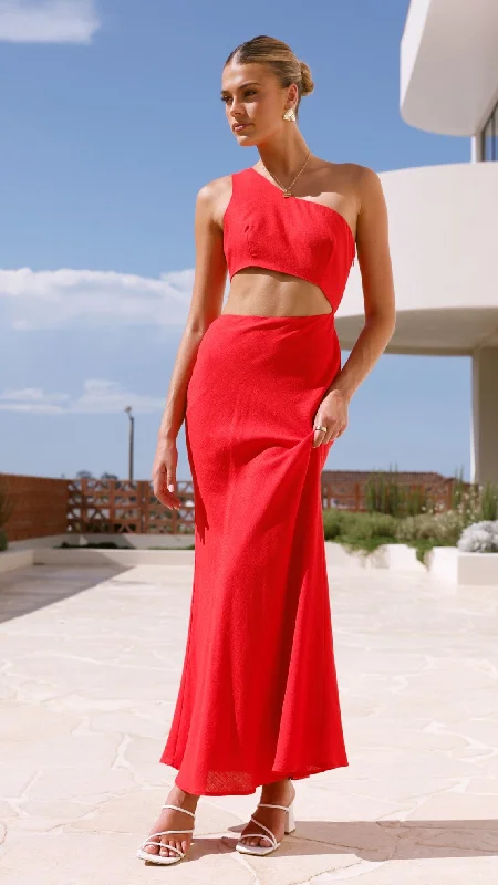 Cross-Front Maxi Dresses -Abia Maxi Dress - Red