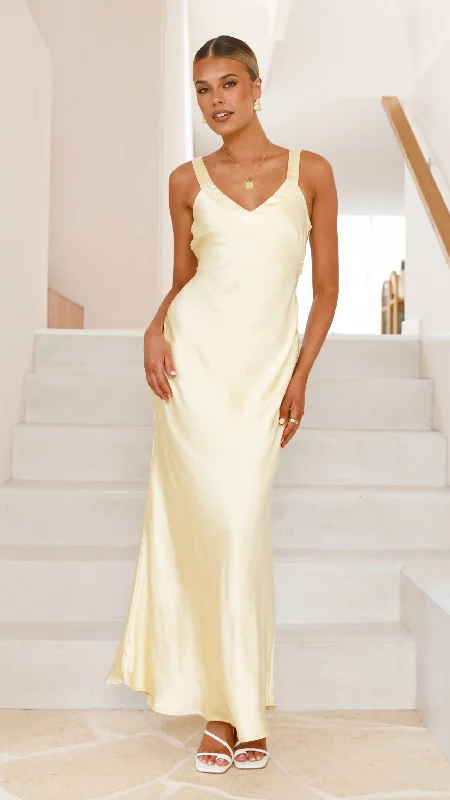 Curved-Hem Maxi Dresses -Andie Maxi Dress - Yellow