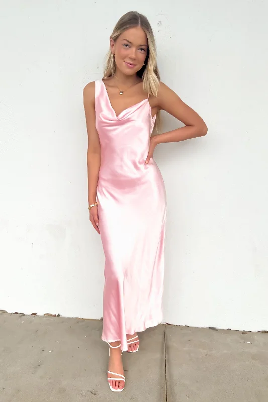 Pure-Velvet Maxi Dresses -Arama Maxi Dress Pink