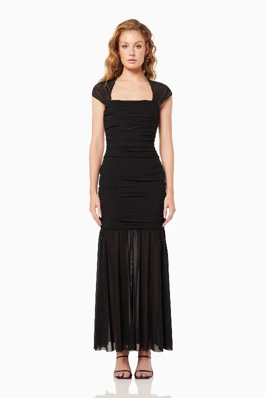 Neon Maxi Dresses for Boldness -Capra Maxi Dress In Black