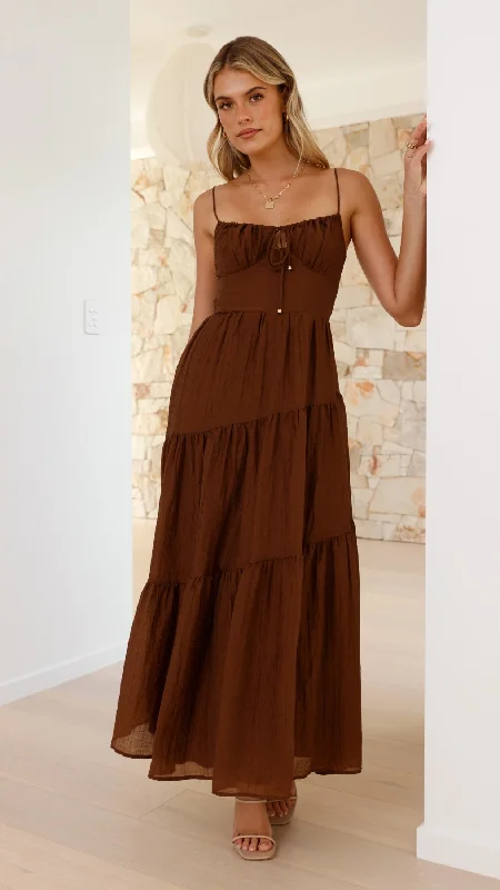 Maxi Dresses for Night Dates -Cove Maxi Dress - Chocolate