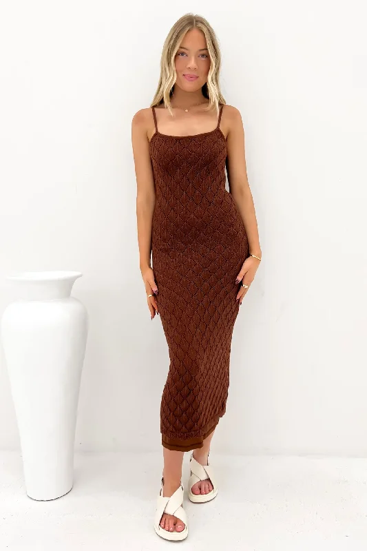 Maxi Dresses for Game Nights -Hunter Maxi Dress Brown