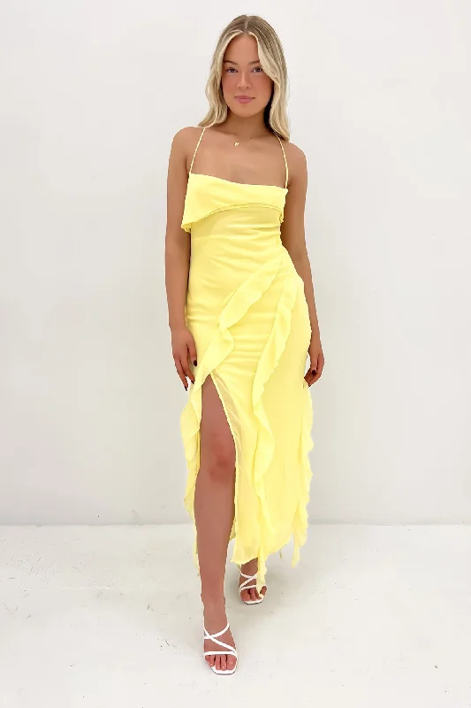 Cute-Hue Maxi Dresses -Loz Maxi Dress Yellow